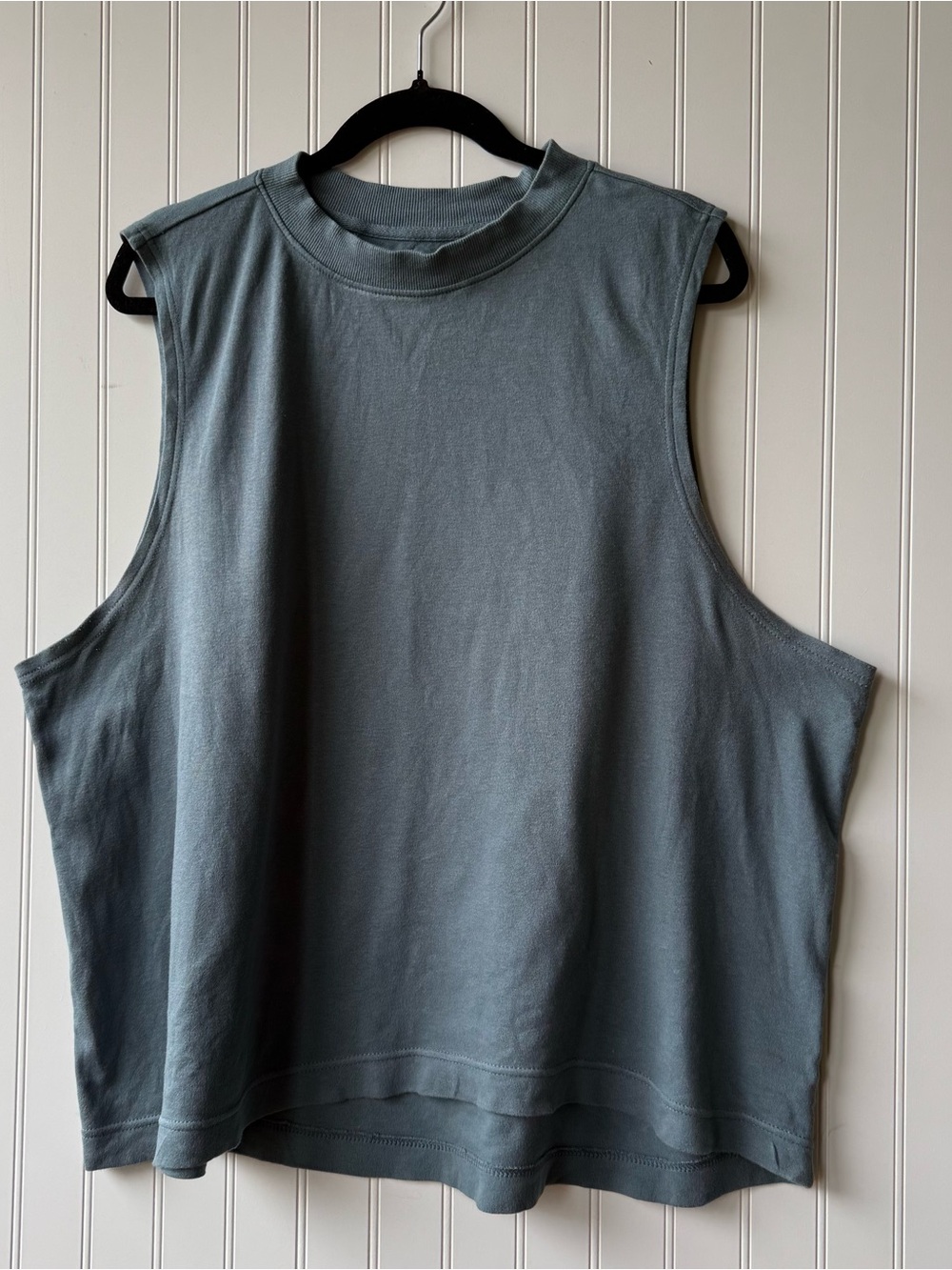 Pact Women's Sleeveless Mock Neck Tank Top - Slate Blue organic cotton xxl